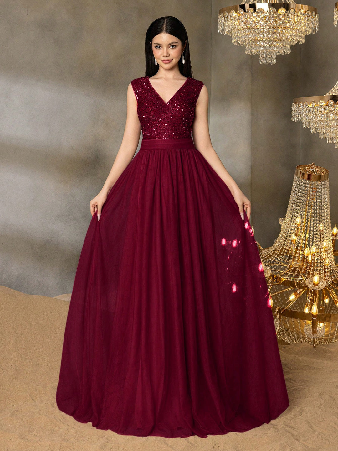 Rochie de ocazie SHEIN, vișiniu