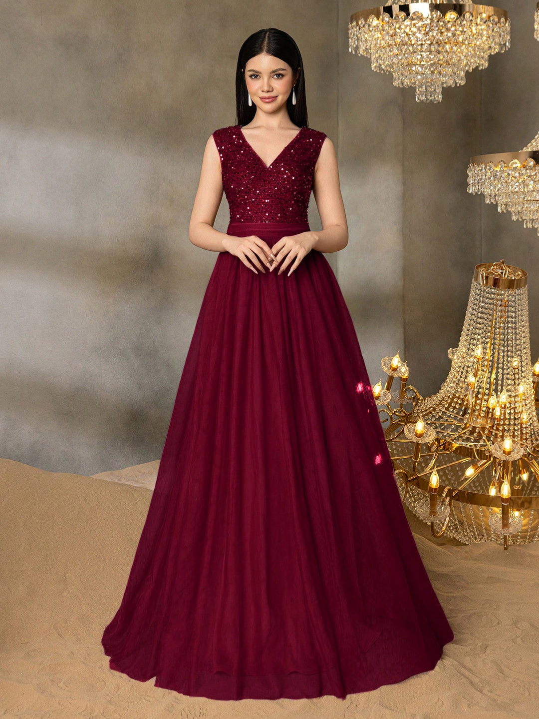 Rochie de ocazie SHEIN, vișiniu