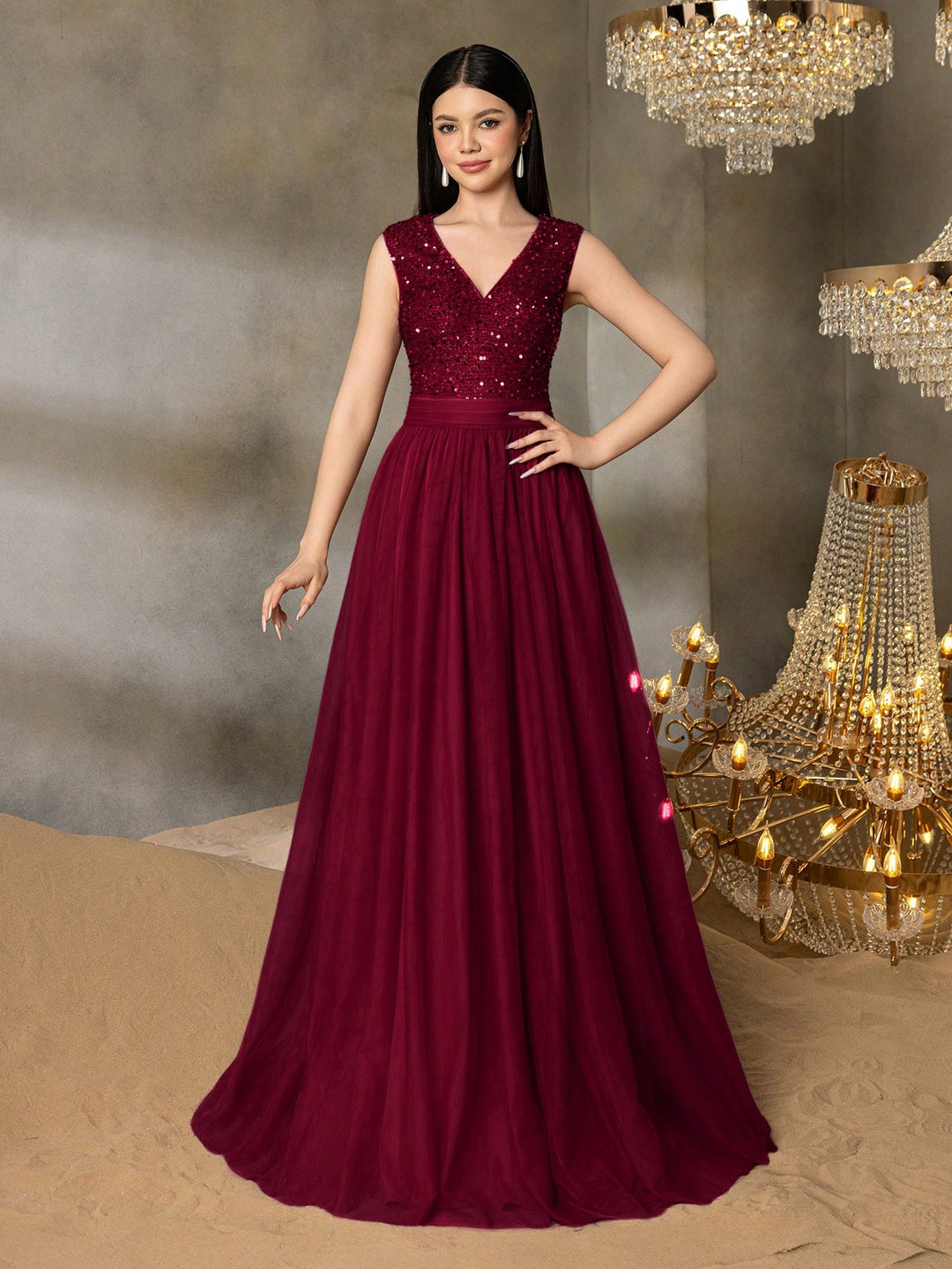 Rochie de ocazie SHEIN, vișiniu