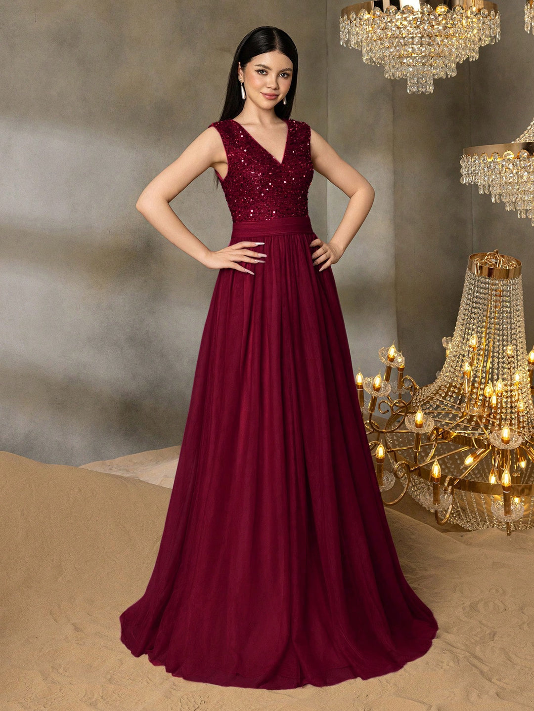Rochie de ocazie SHEIN, vișiniu