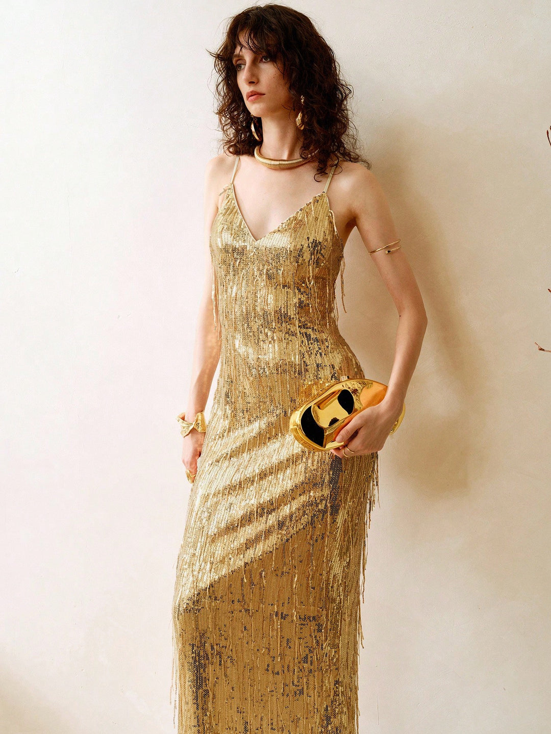 SHEIN maxi ruha, arany