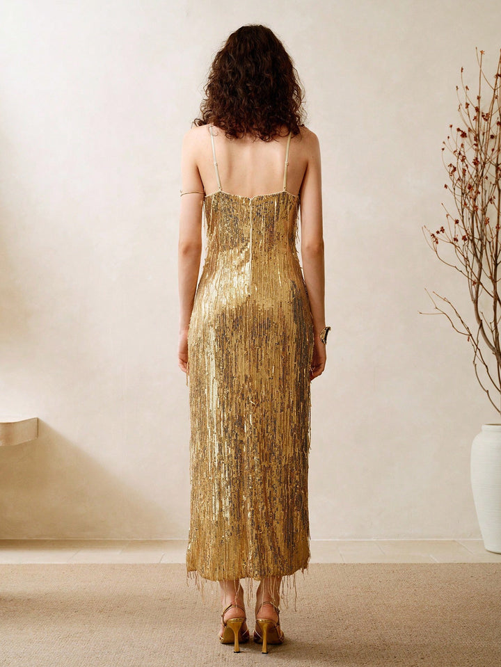 SHEIN maxi ruha, arany