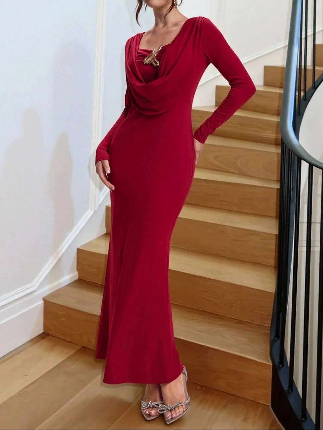 SHEIN maxi ruha, piros