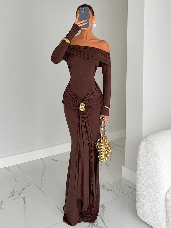 Rochie maxi SHEIN, maro