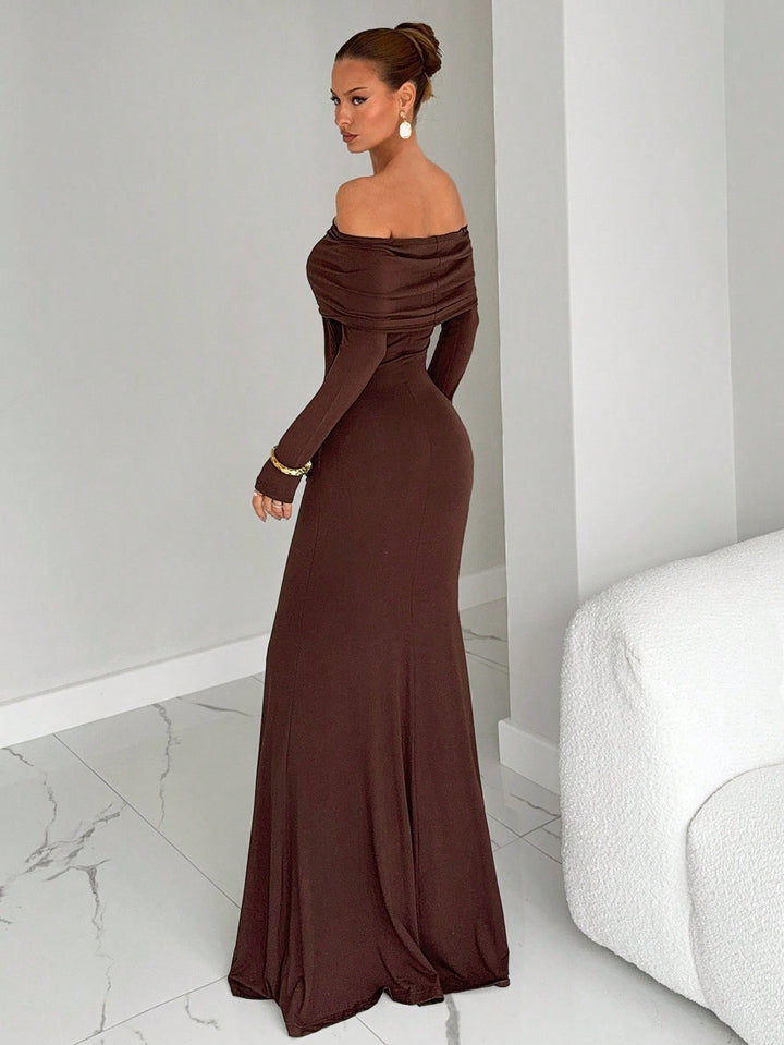 Rochie maxi SHEIN, maro