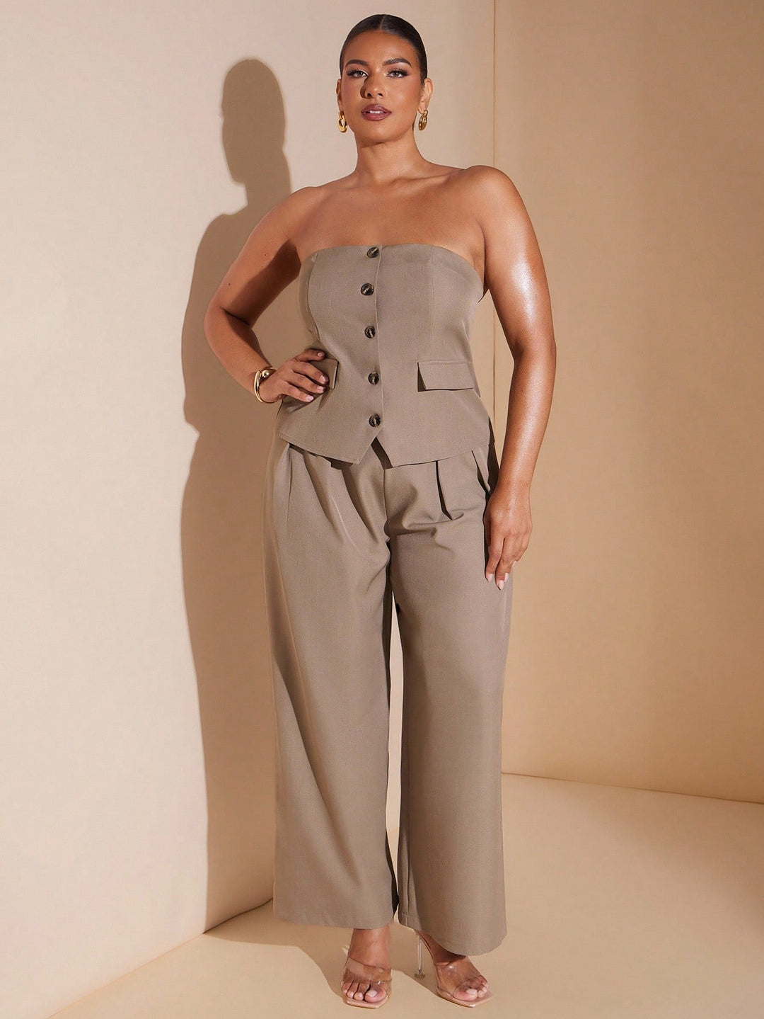 SHEIN kezeslábas, khaki