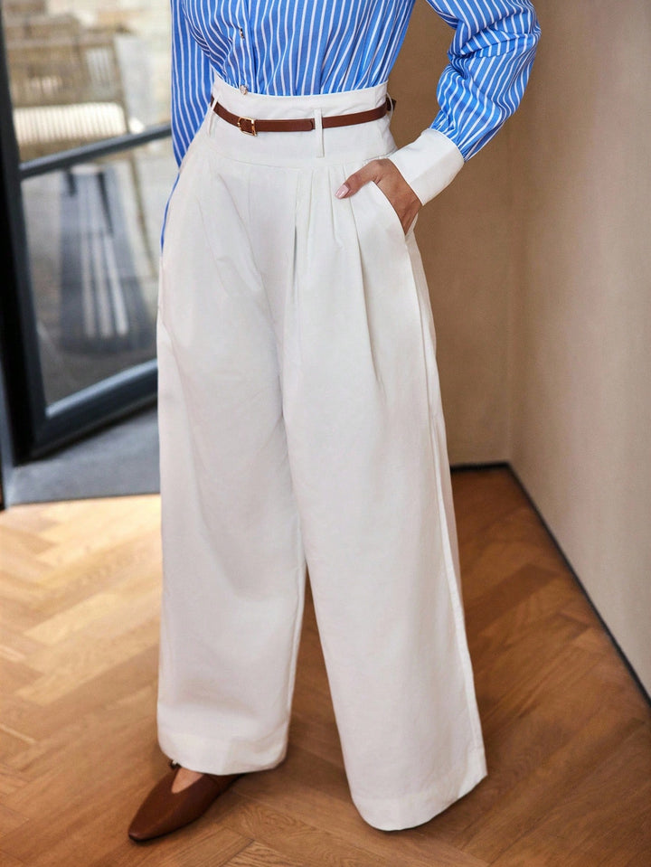 Pantaloni SHEIN, alb