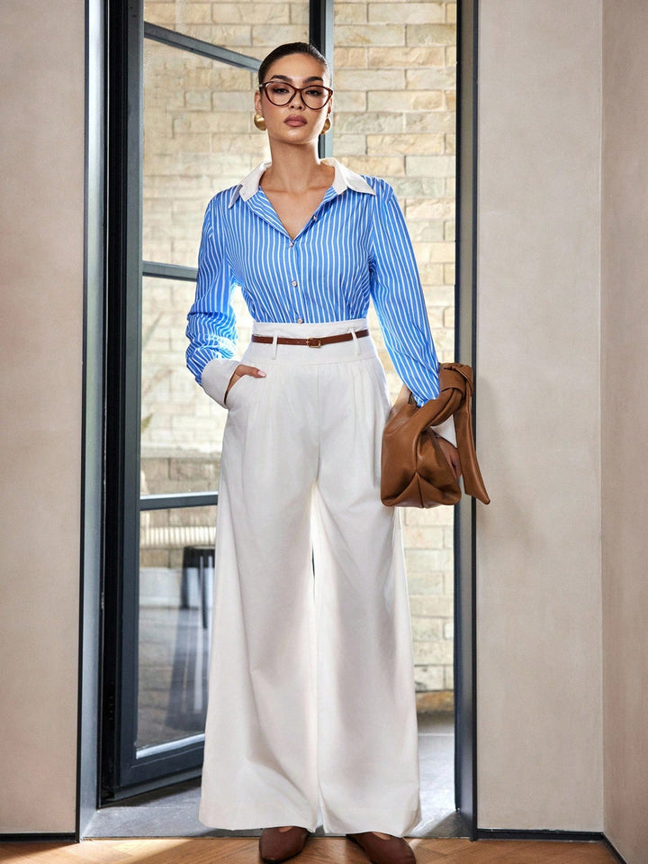 Pantaloni SHEIN, alb