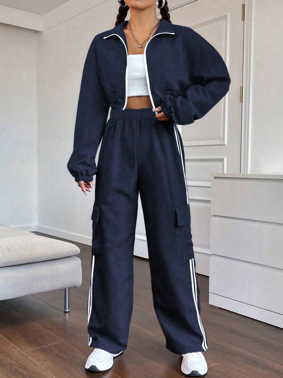 Pantaloni SHEIN, albastru