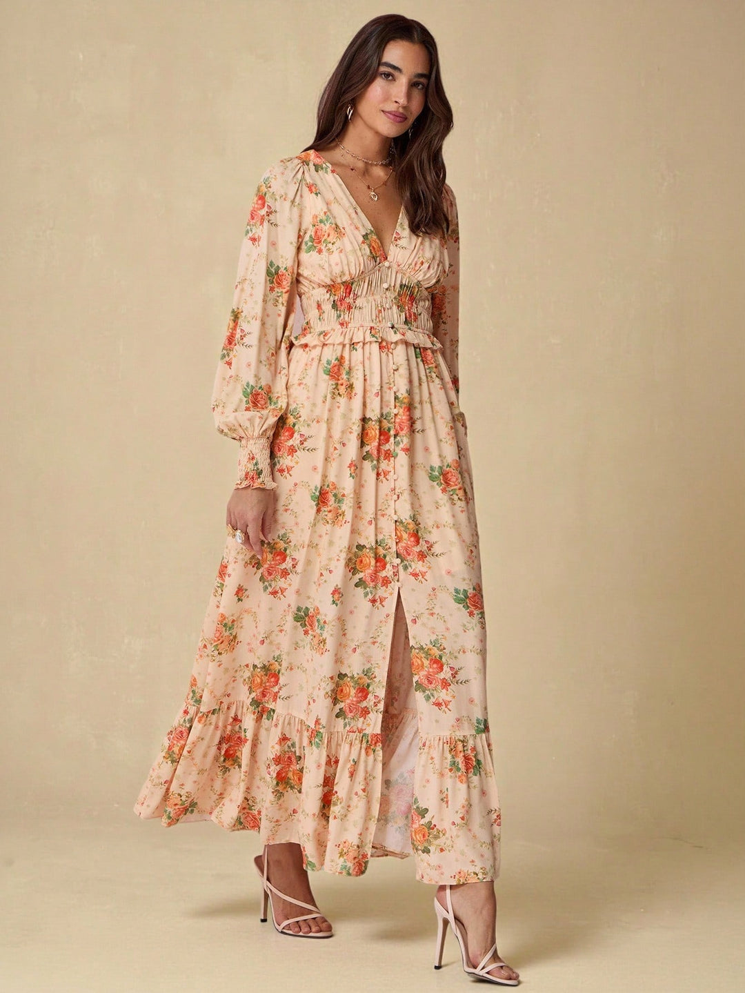 Rochie maxi SHEIN, portocaliu