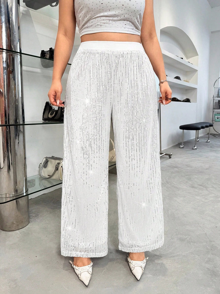 Pantaloni SHEIN, argintiu