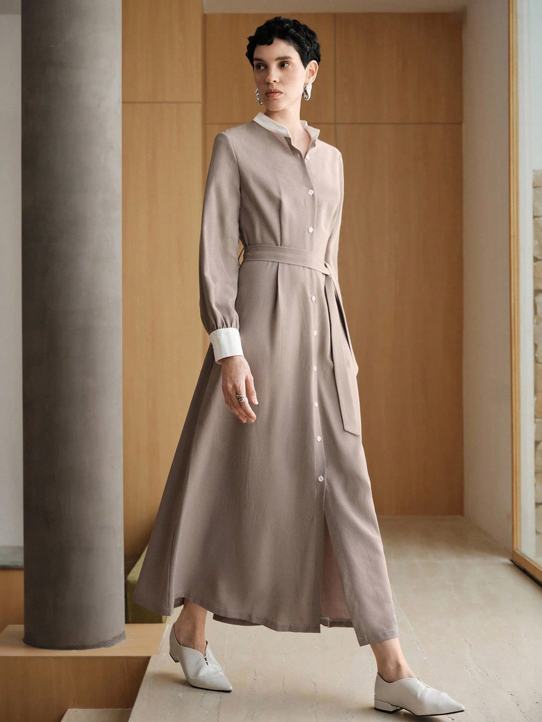 SHEIN maxi ruha, khaki