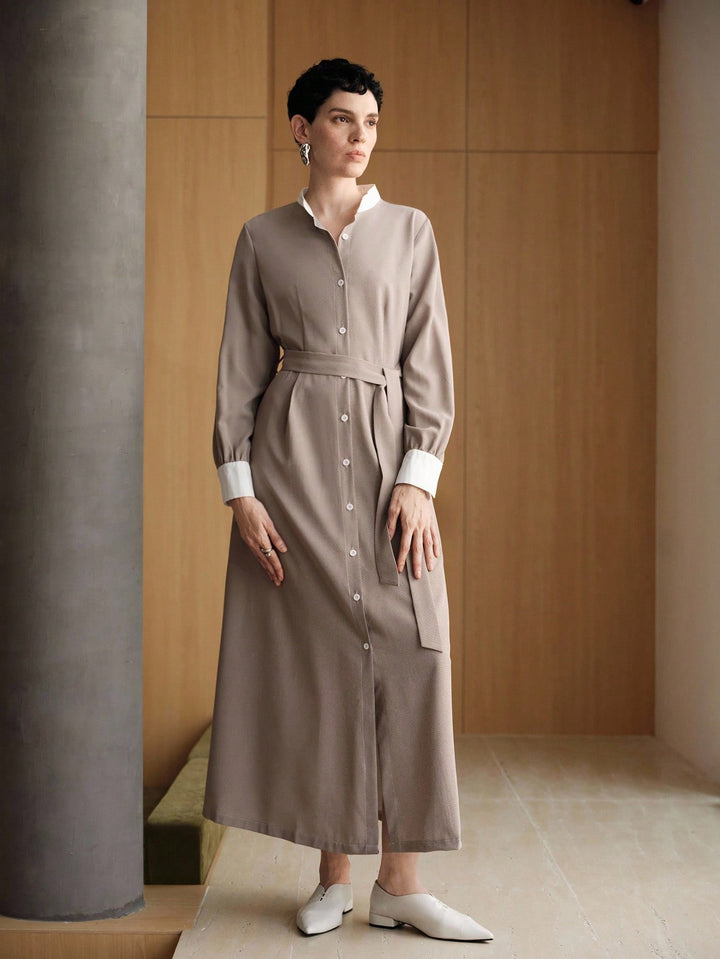 SHEIN maxi ruha, khaki