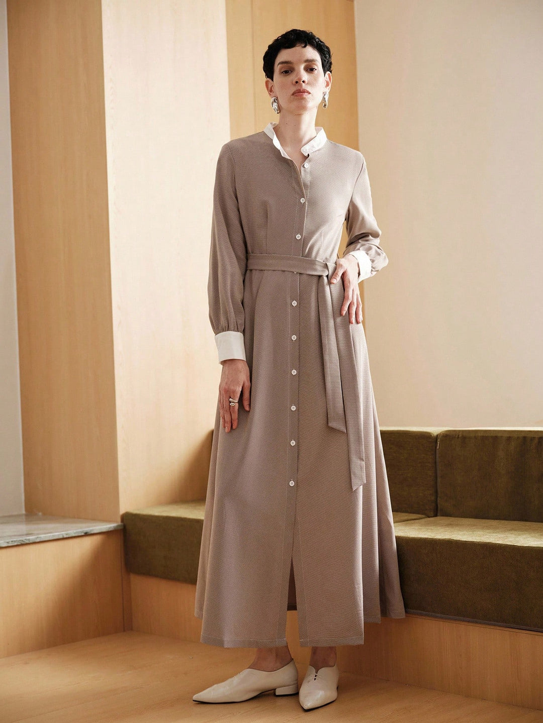 SHEIN maxi ruha, khaki