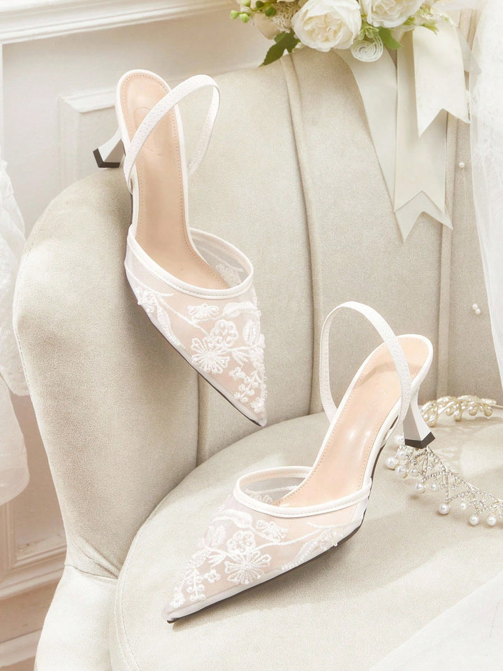 Pantofi cu toc SHEIN, alb