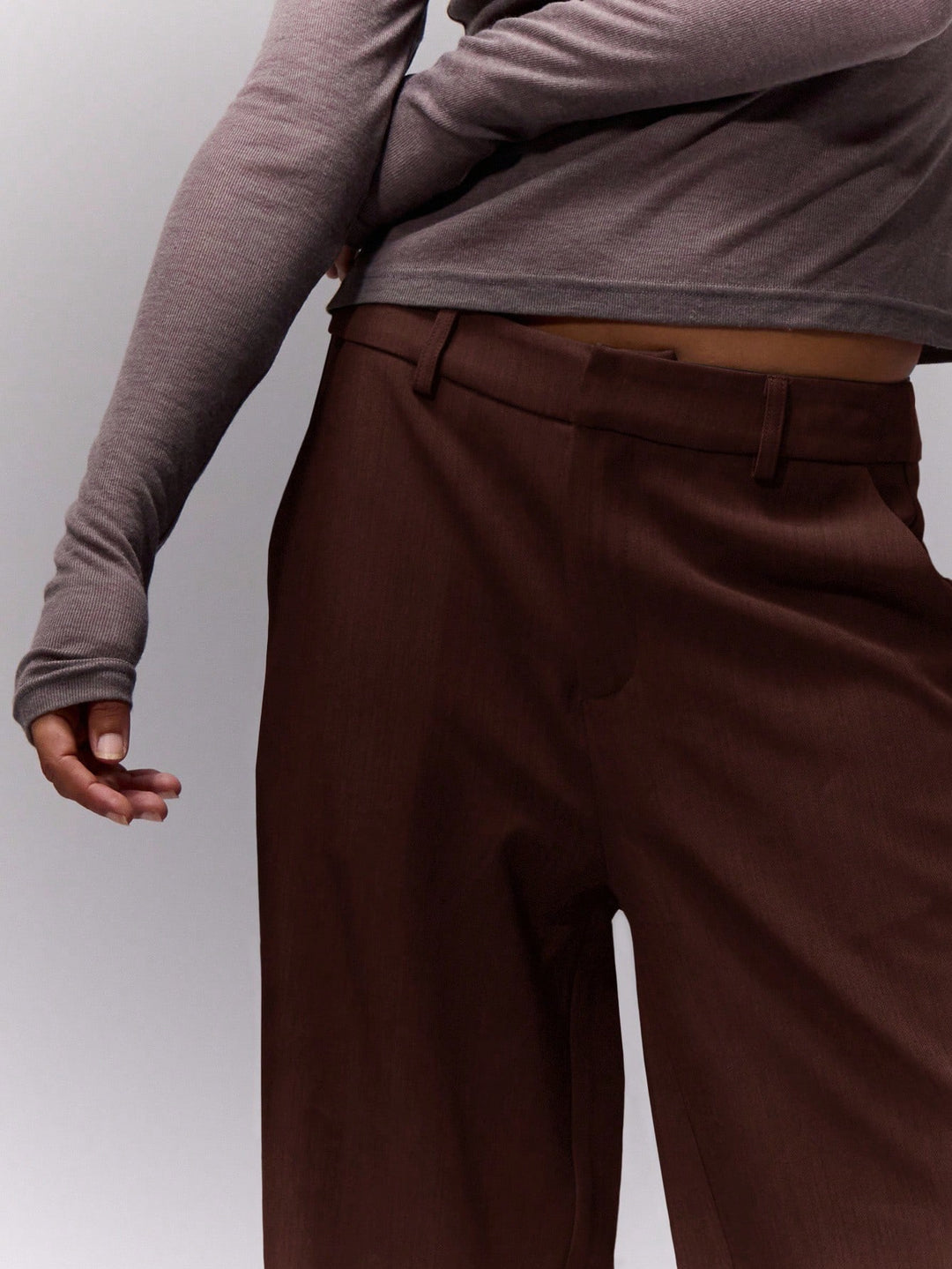 Pantaloni SHEIN, maro
