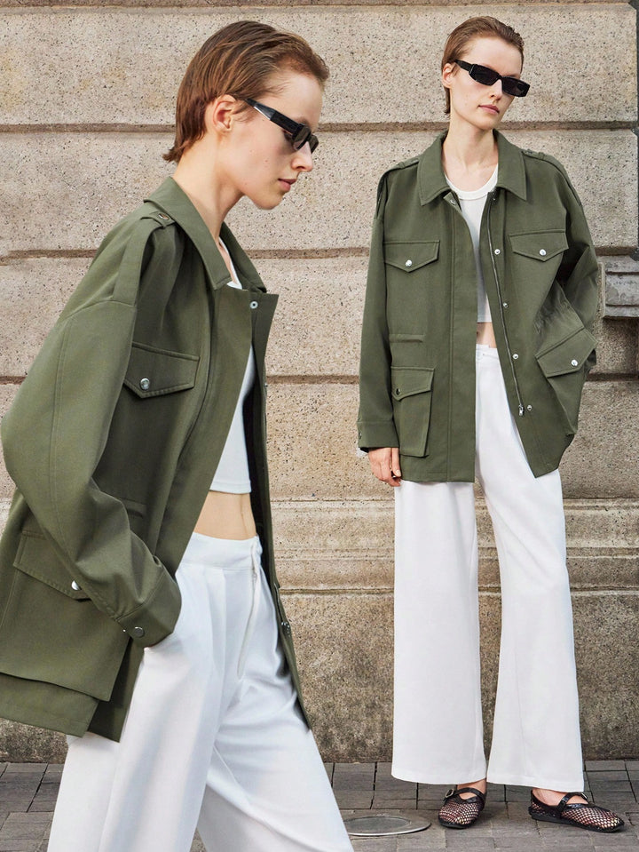 SHEIN kabát, khaki