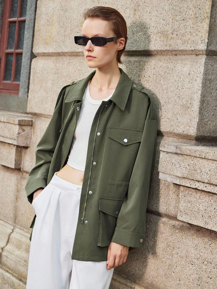 SHEIN kabát, khaki