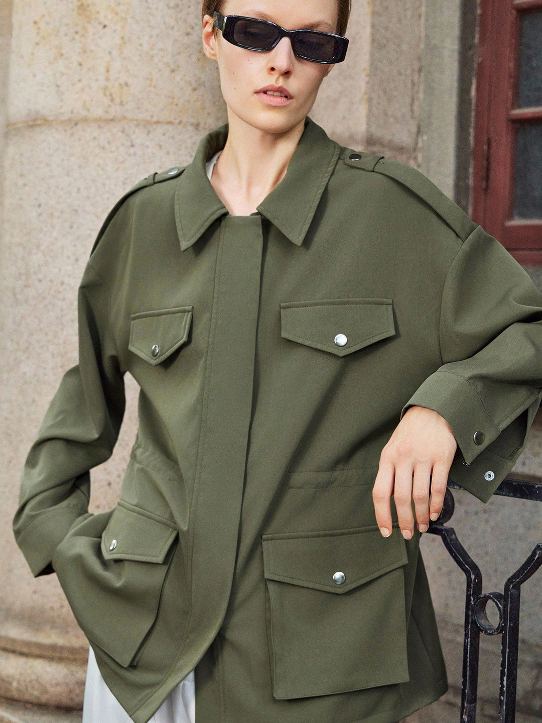 SHEIN kabát, khaki