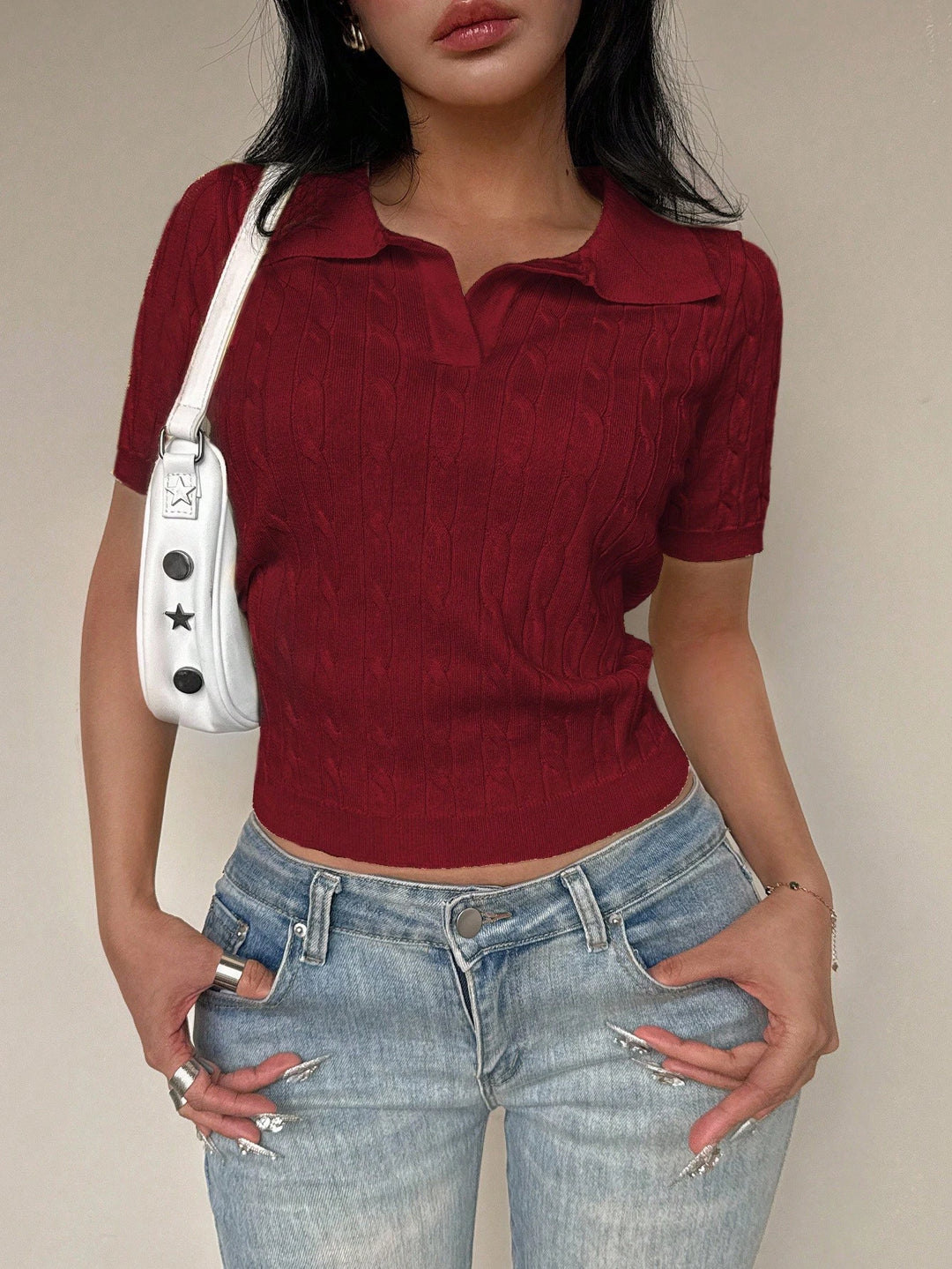 Shein póló, piros