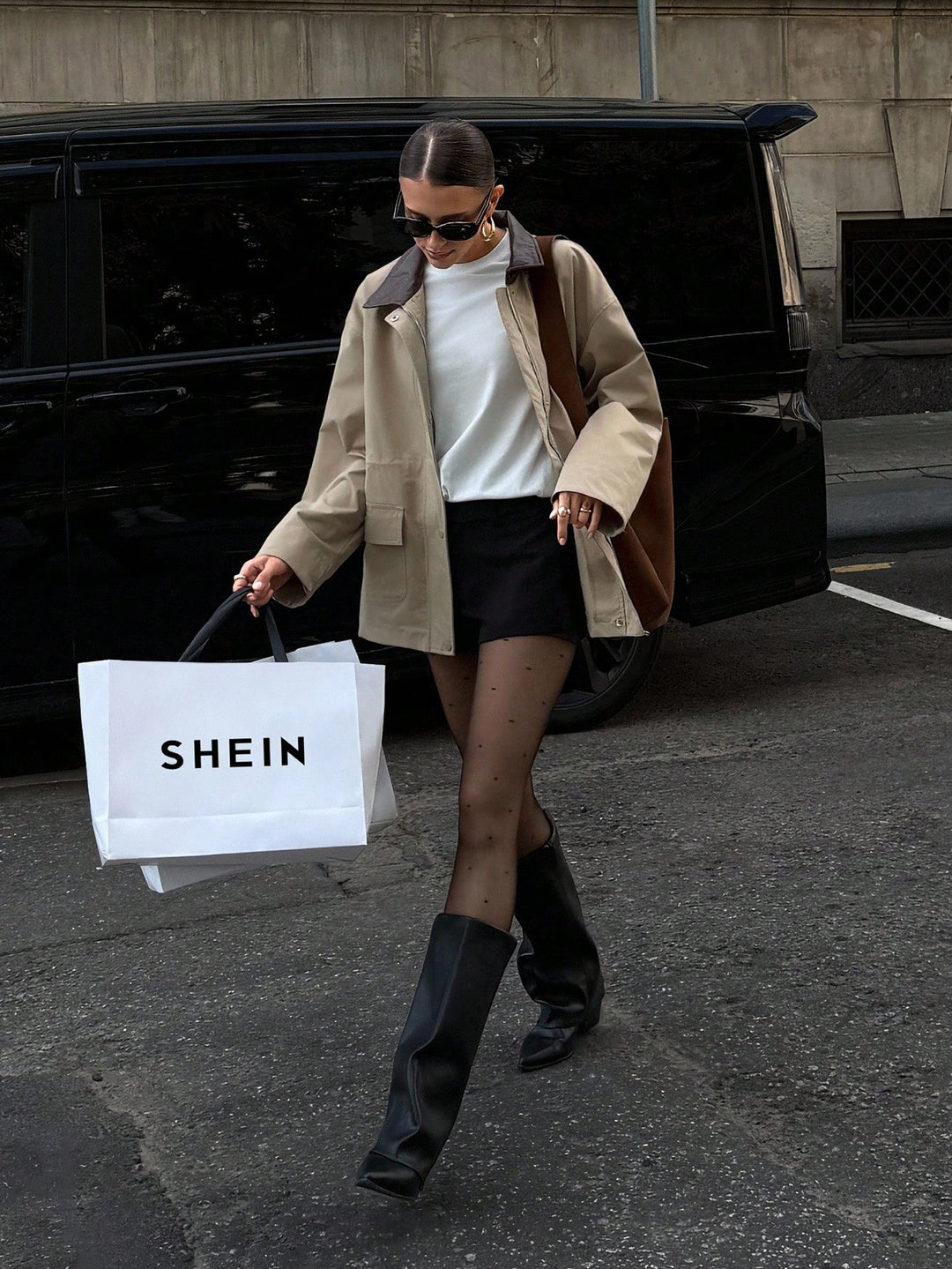 SHEIN kabát, khaki
