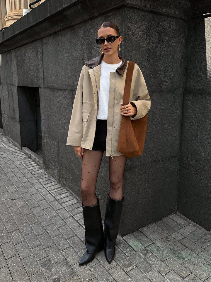 SHEIN kabát, khaki