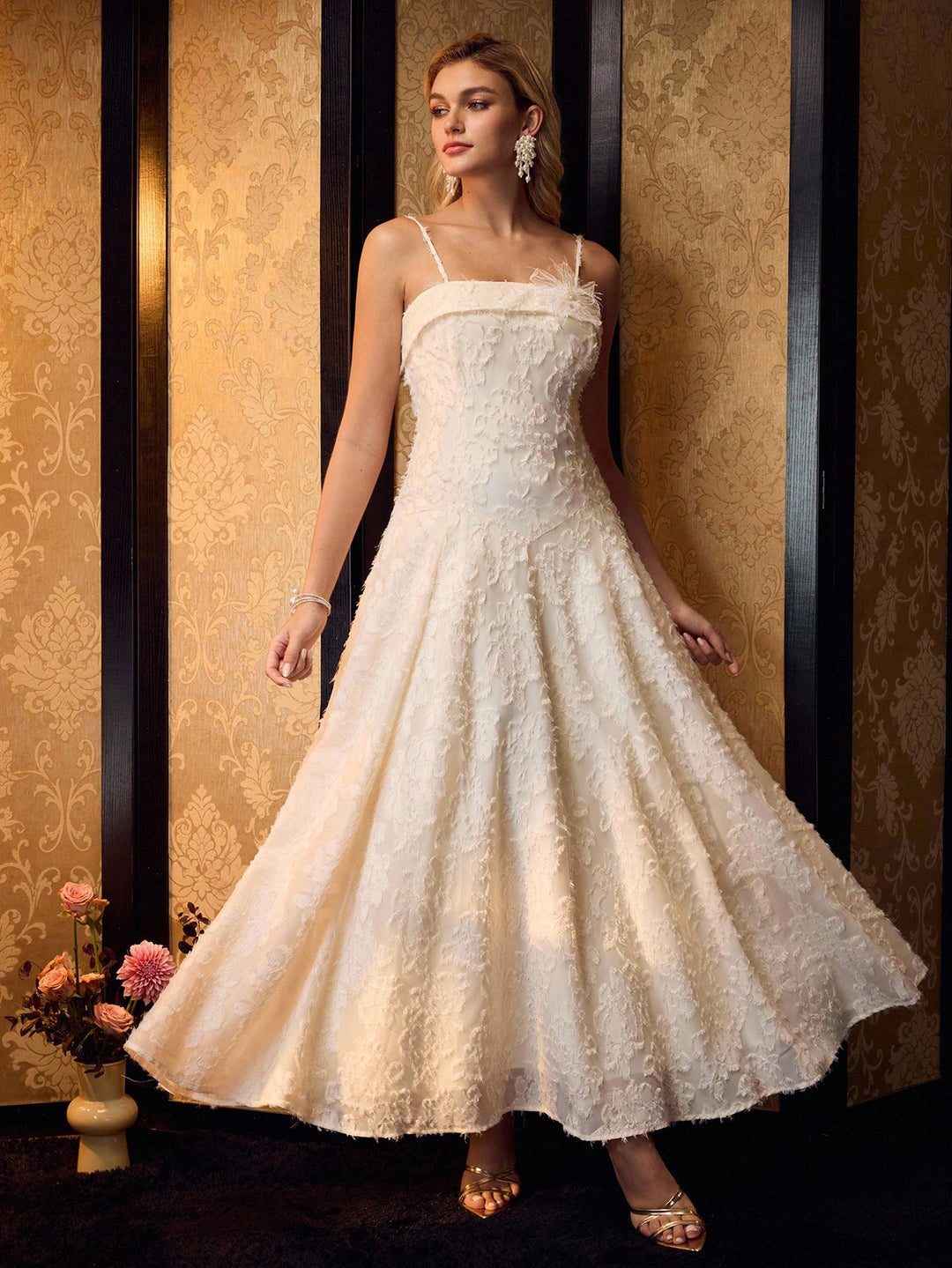 Rochie maxi SHEIN, bej