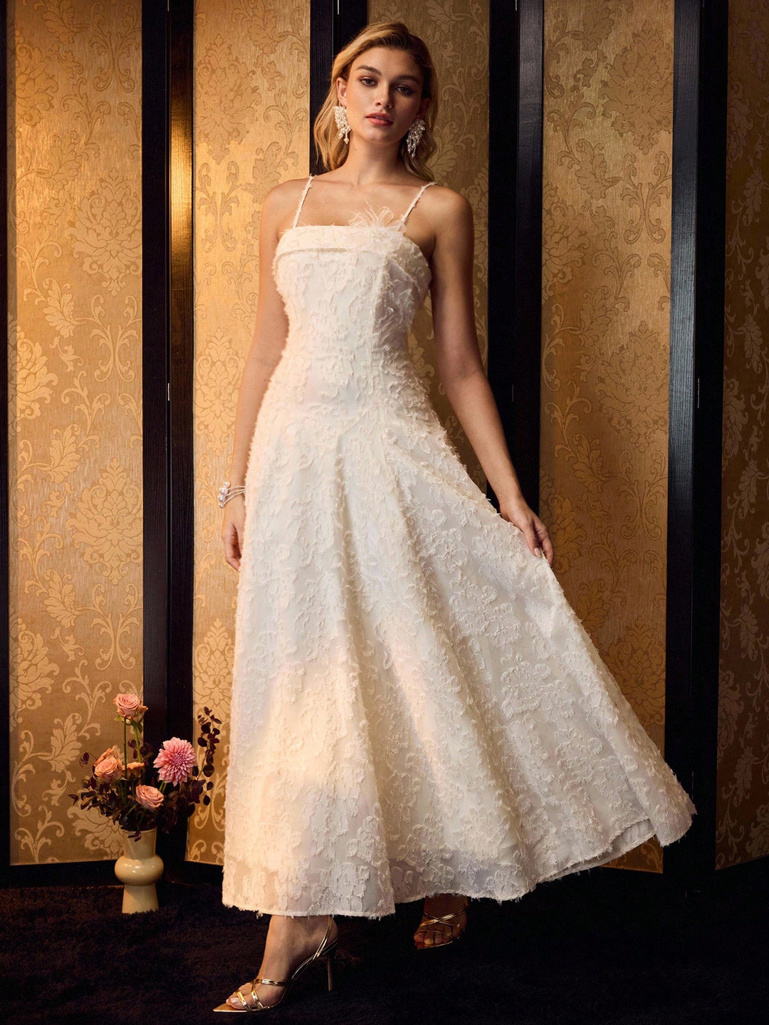 Rochie maxi SHEIN, bej