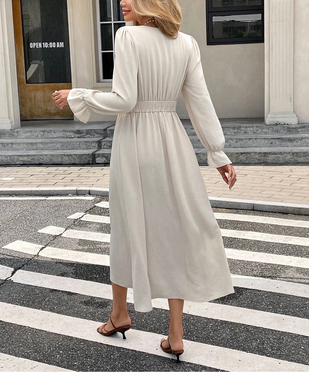 Rochie midi Shein, crem