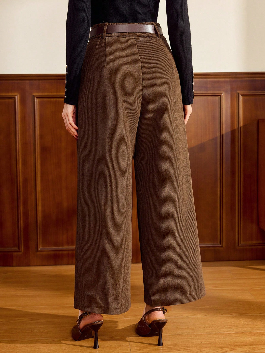 Pantaloni SHEIN, maro