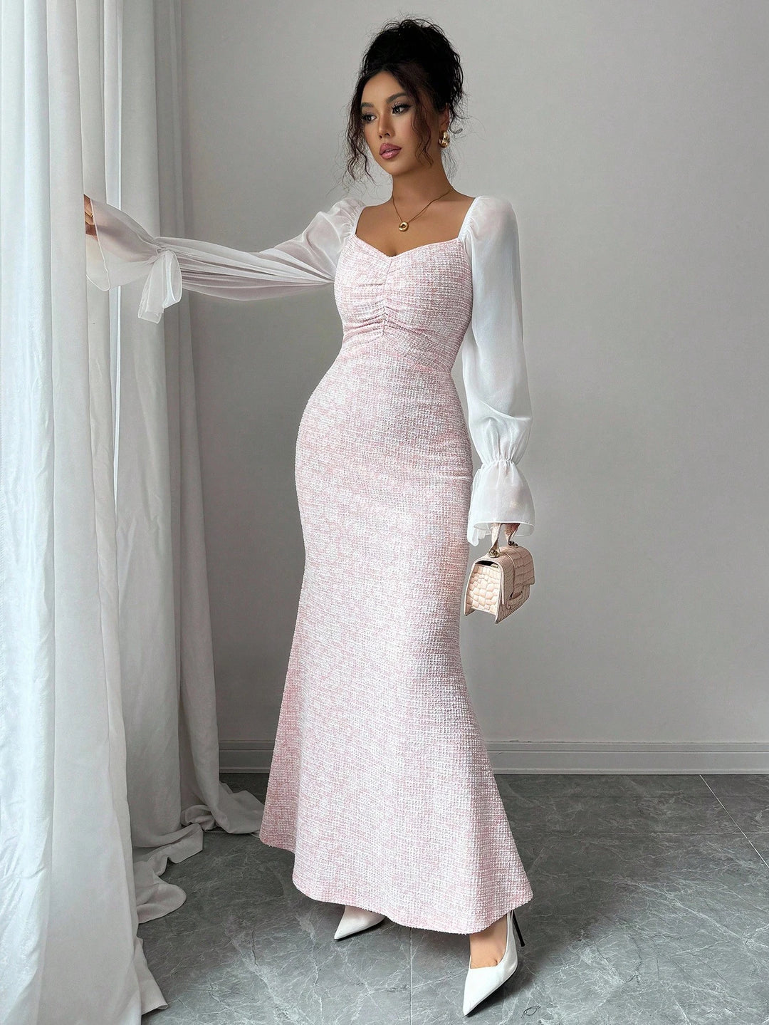 SHEIN maxi ruha, rózsaszín