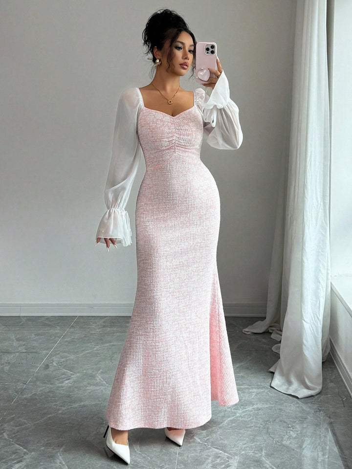 SHEIN maxi ruha, rózsaszín