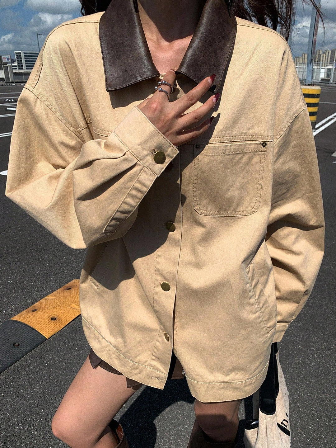 SHEIN dzseki, khaki