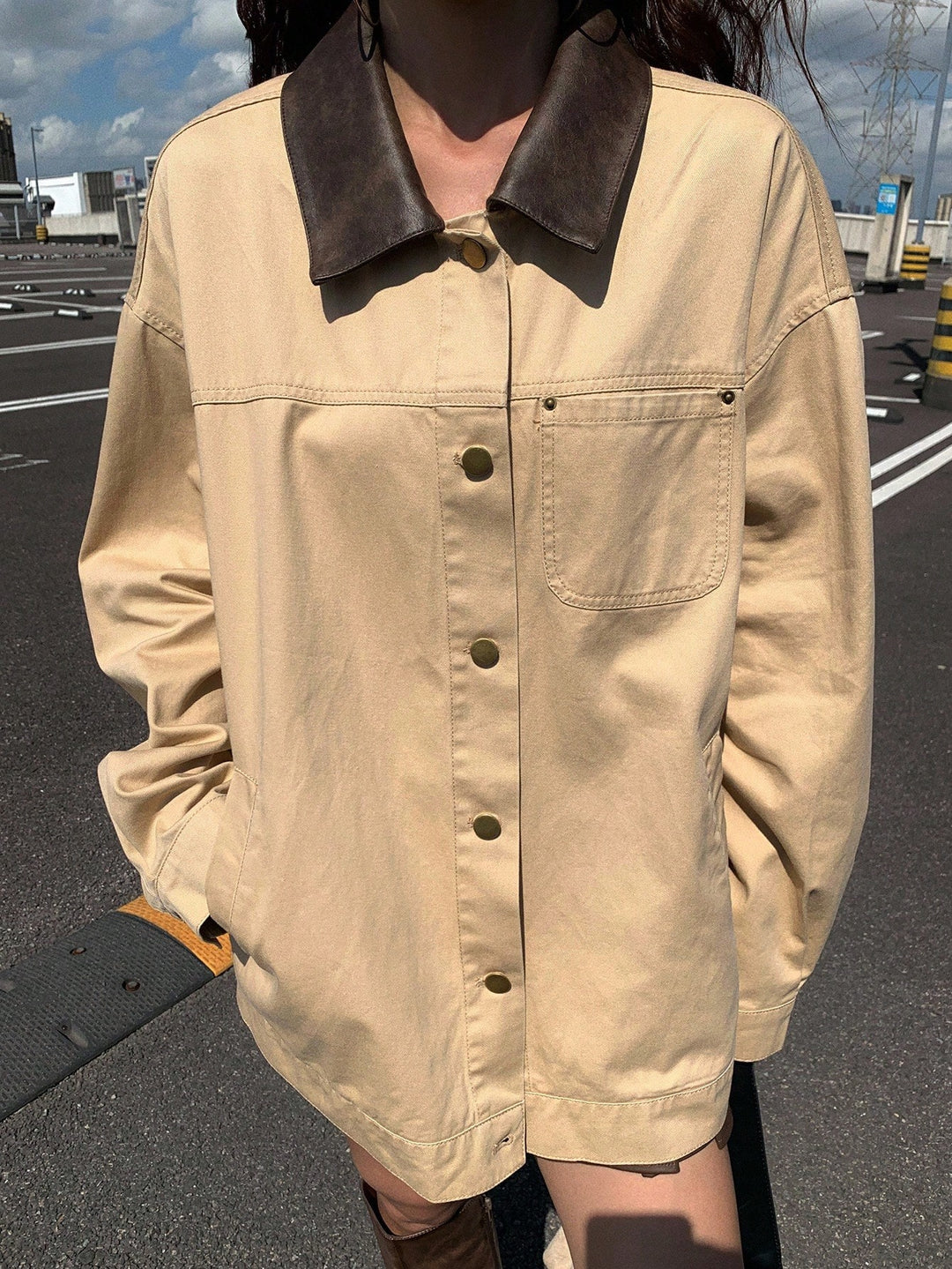 SHEIN dzseki, khaki