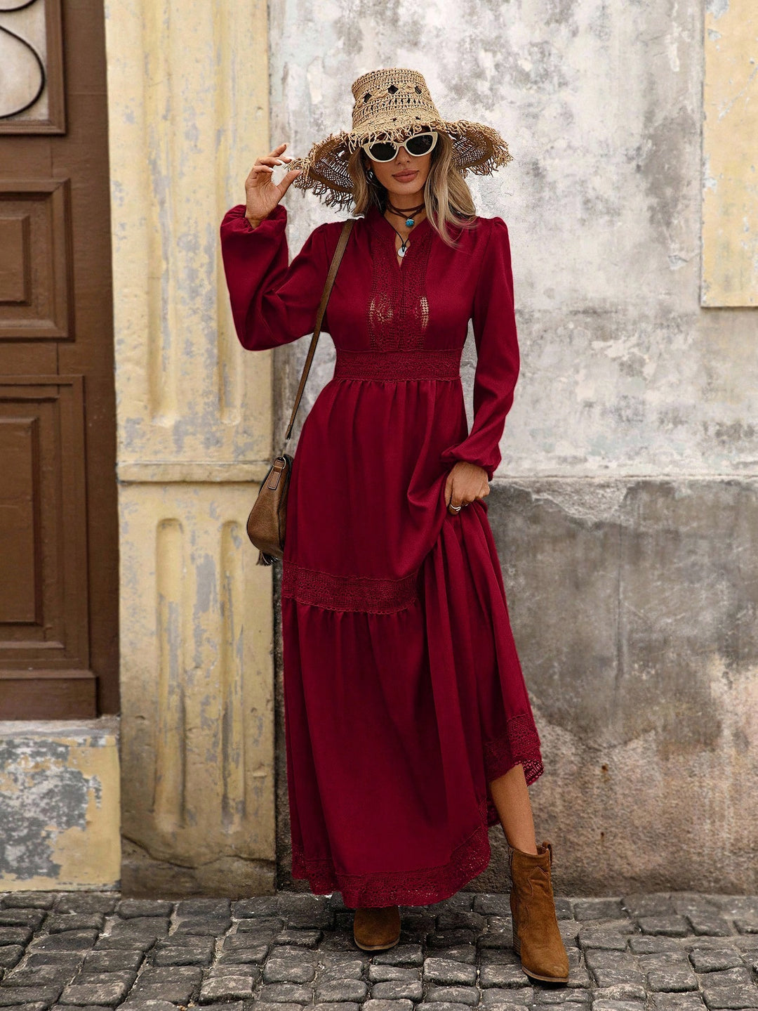 Rochie maxi SHEIN, vișiniu
