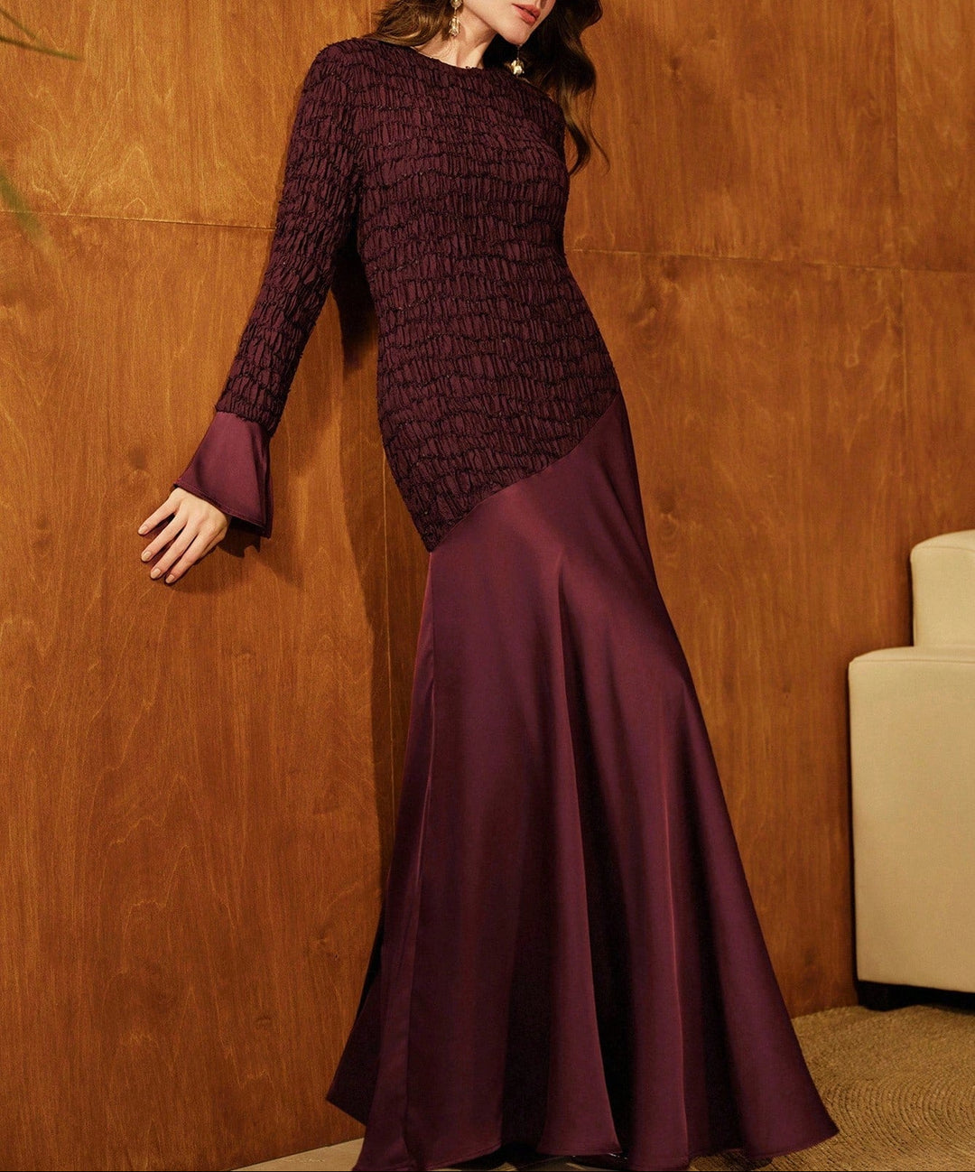 Rochie maxi SHEIN, vișiniu