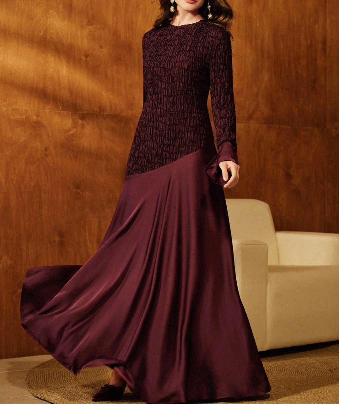 Rochie maxi SHEIN, vișiniu