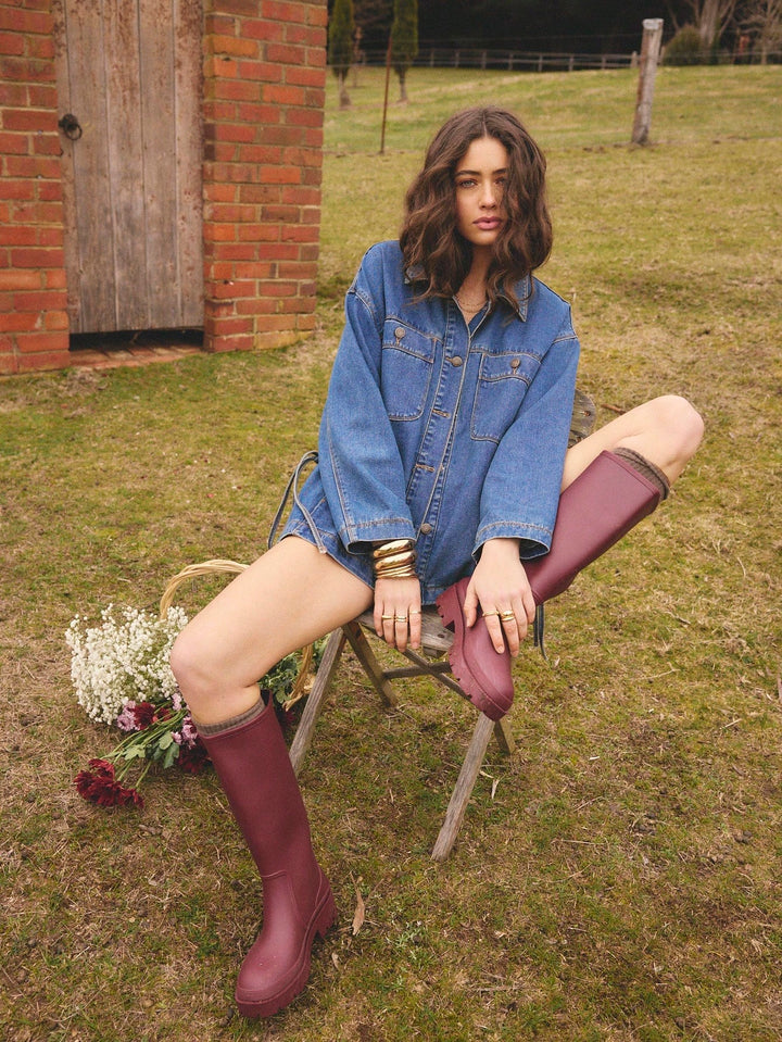 Jachetă denim SHEIN, albastru