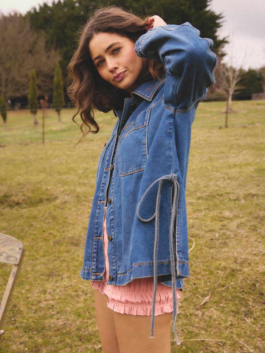 Jachetă denim SHEIN, albastru