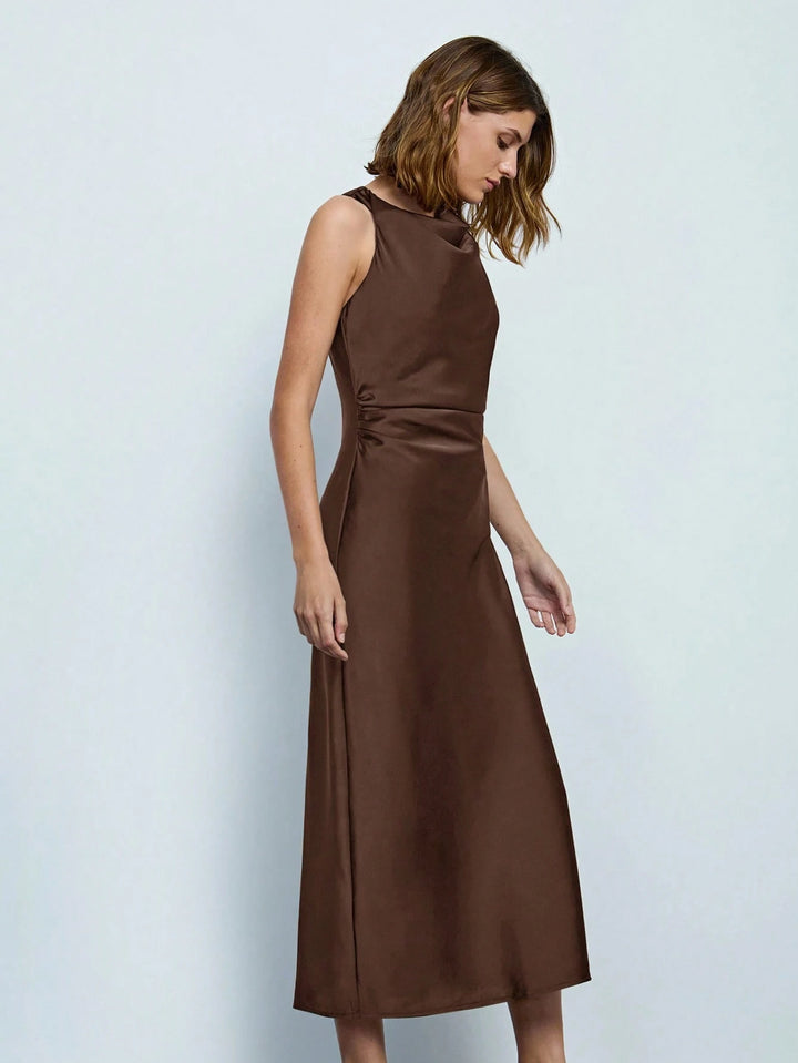 Rochie midi SHEIN, maro