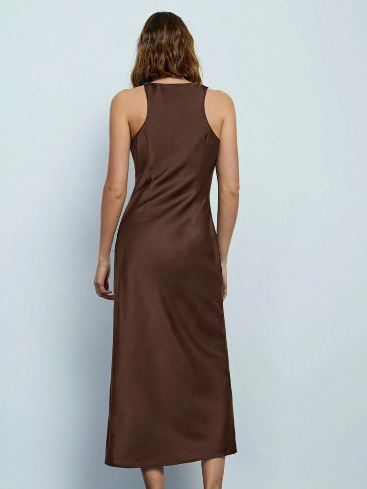 Rochie midi SHEIN, maro