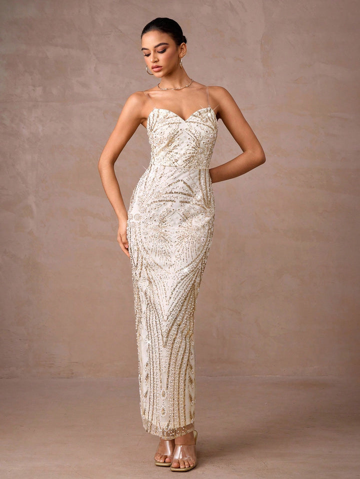 Rochie maxi SHEIN, bej