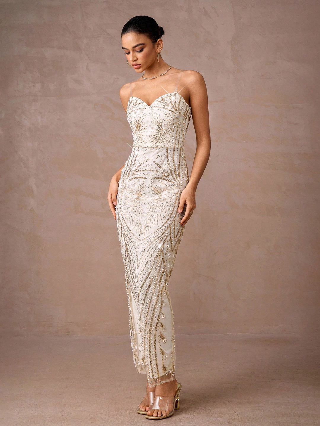 Rochie maxi SHEIN, bej