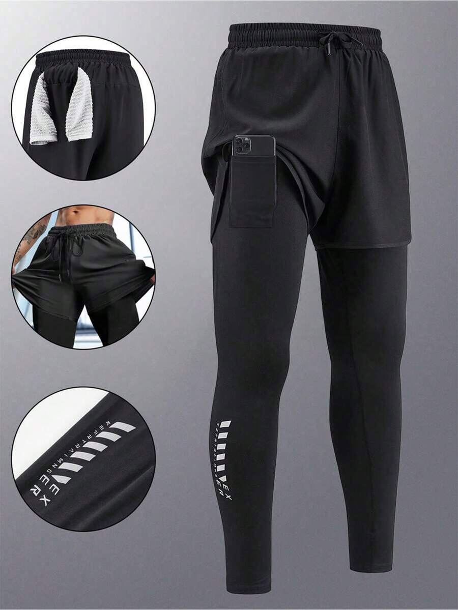 Leggings 2 în 1 SHEIN, fekete