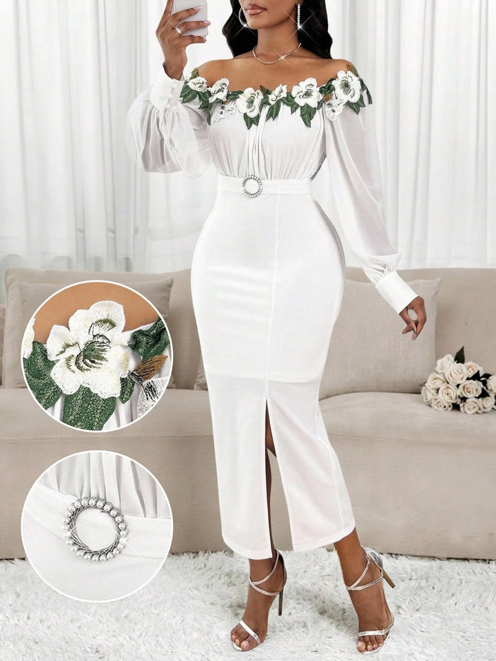 Rochie maxi SHEIN, alb