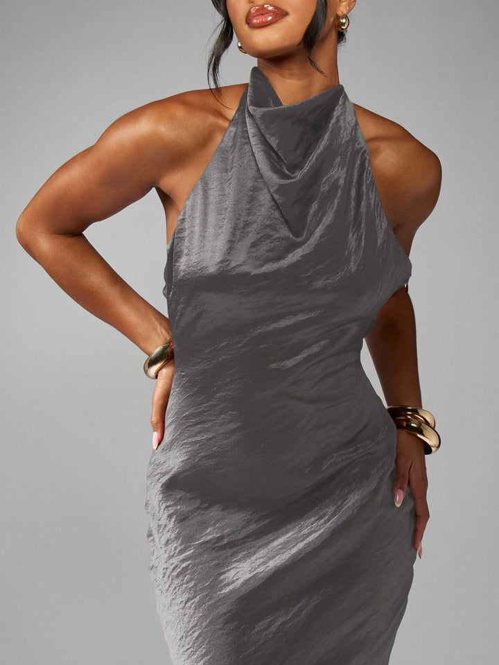 Rochie maxi Missguided by Shein, gri