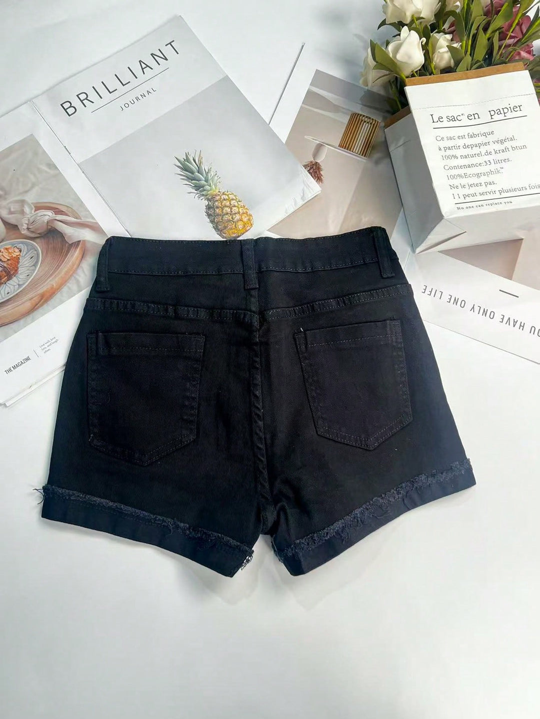 Pantaloni scurți SHEIN, negru