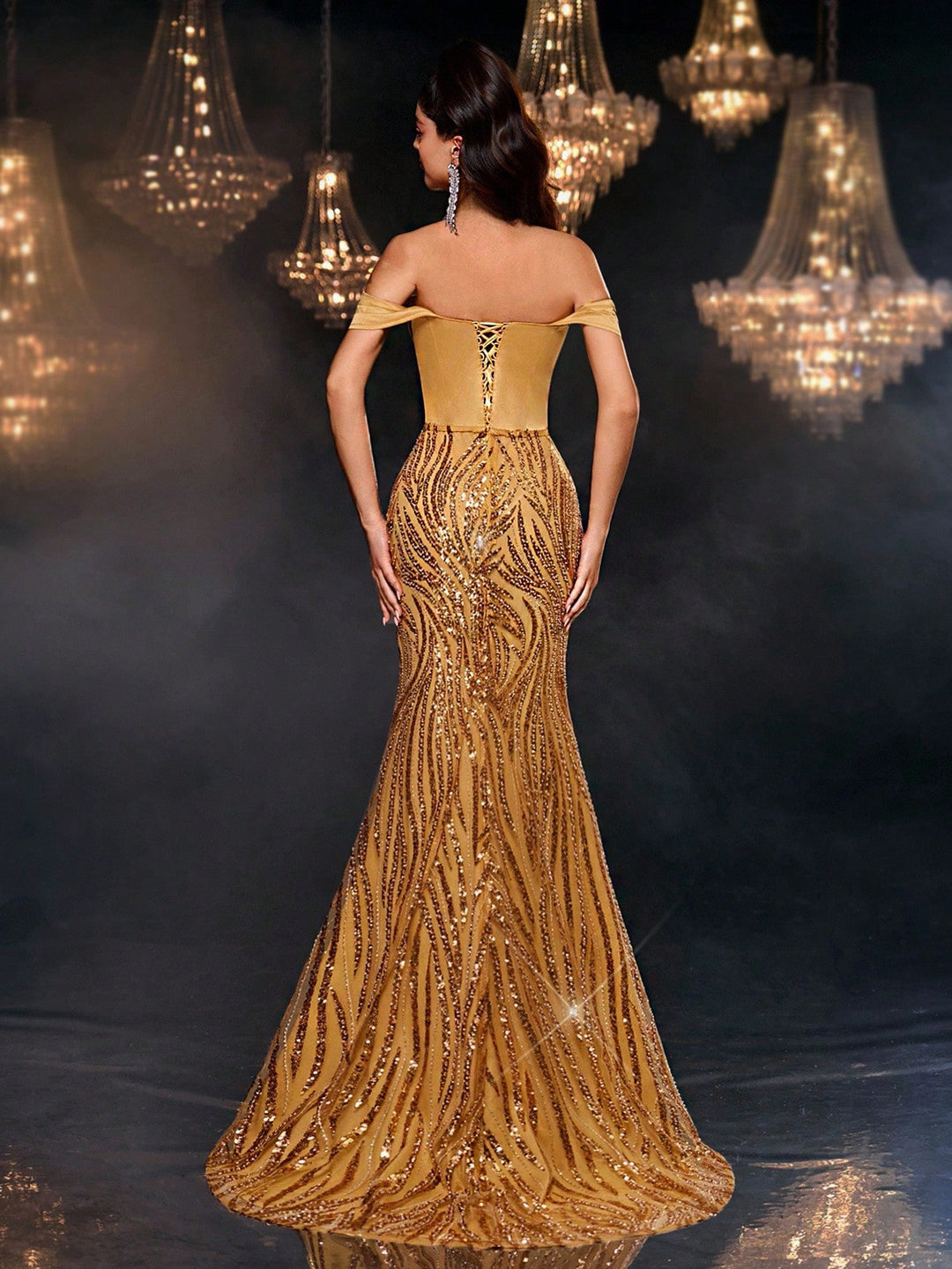 Rochie de ocazie SHEIN, galben