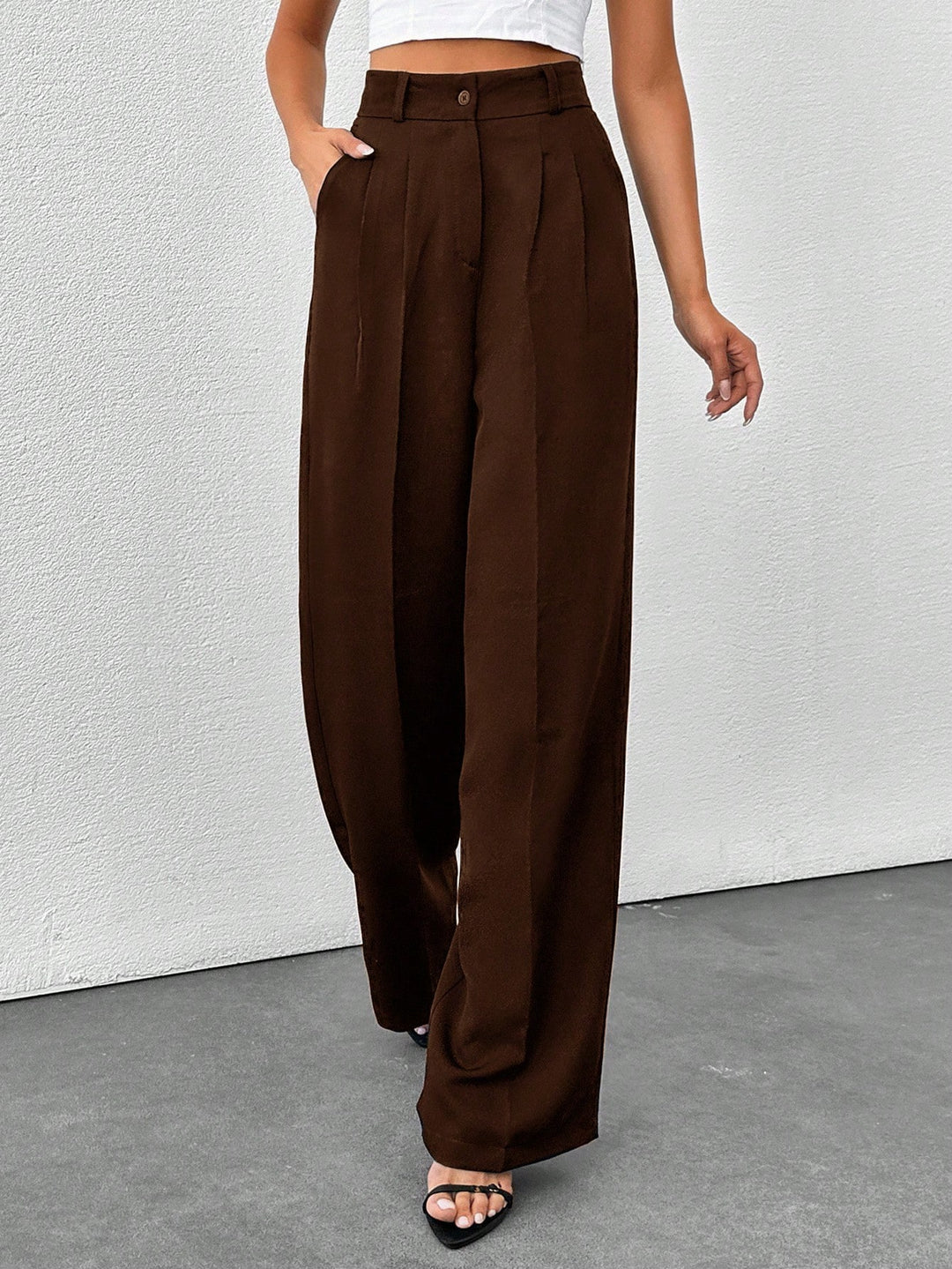 Pantaloni SHEIN, maro