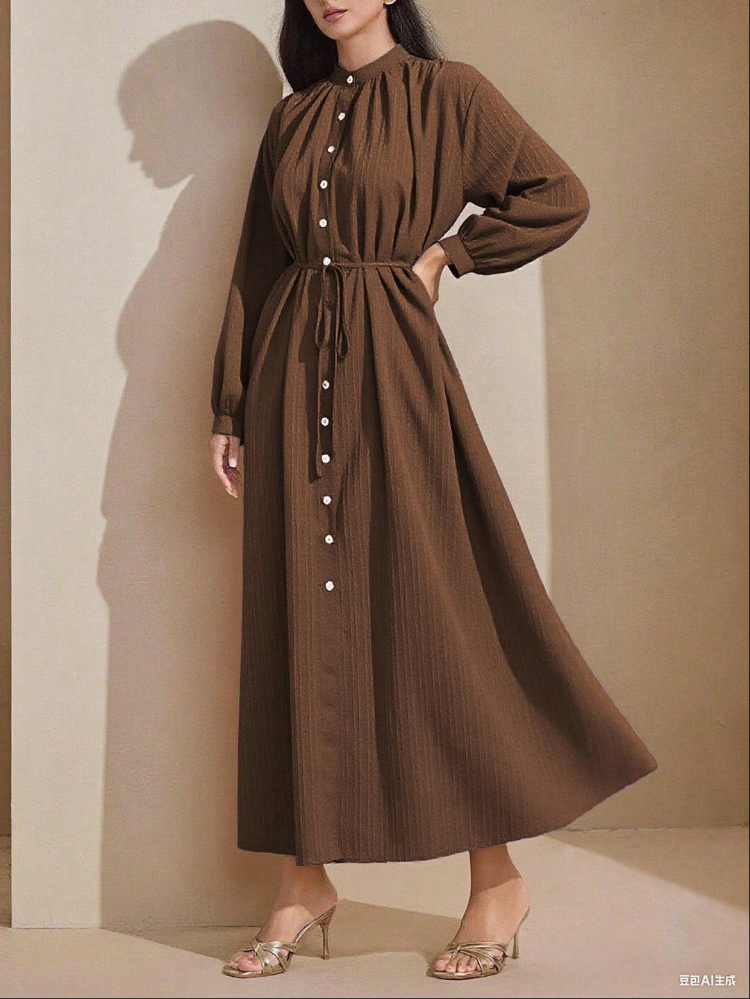 Rochie maxi SHEIN, maro